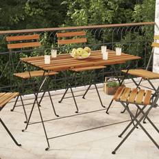 Acciaio Tavoli da Giardino vidaXL Tavolo Bistr Pieghevole 100x54x71 cm Massello Acacia e Acciaio