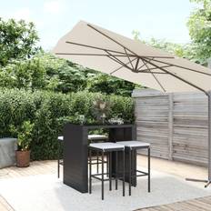 Ensembles de Bar d'Extérieur vidaXL De Jardin 5 pcs Avec Coussins Noir Poly Rotin Black Ensemble de Bar d'Extérieur