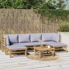 vidaXL 7 ljusgråa dynor Loungeset