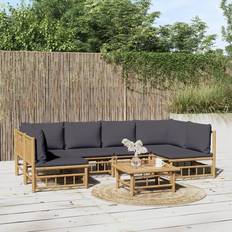 Utemöbler vidaXL 7 dynor Loungeset, Bord inkl. 2 Stolar