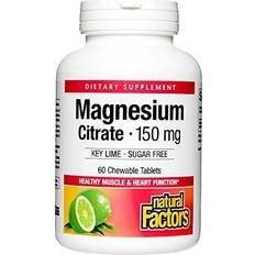 Magnesiumcitrat Natural Factors Magnesiumcitrat 150 mg Lime 90 Tyggetabletter
