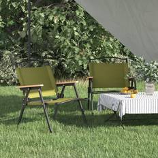 vidaXL Sedie Da Campeggio 2 Pz Verdi 54x43x59 Cm Tessuto Oxford