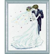 Bröllop Handarbetskits Design Works Counted Cross Stitch Kit 10"X14"-Wedding Couple 14 Count