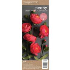 Red Silk & Crepe Papers Crepe Paper Flower Kit -Peonies -LG40006