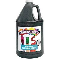 Colorations Washable Glitter Paint Black 1 Gallon