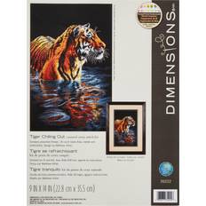 Needlework Kits Dimensions 9" x 14" Tiger Chilling Out Counted Cross Stitch Kit