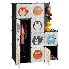 Relaxdays Modular Kids Storage Shelf Animal Themed Plug-In Wardrobe System