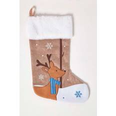 Homescapes Reindeer Christmas Stocking Decoration