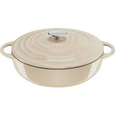 Beige Stegegryder Tefal Enamelled Cast Iron Shallow Casserole Dish 28 cm 3.8 L