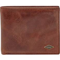 Fossil Ryan Leather RFID-Blocking Bifold with Flip ID Wallet, Dark ML3729201