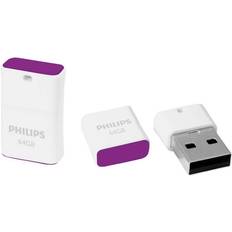 Tarjetas de Memoria & Memorias USB Philips FM64FD85B/00 unidad flash USB 64 GB USB tipo A 2.0 Púrpura, Blanco