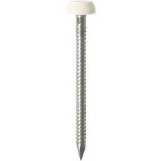 White Hardware Nails Timco 30mm White Polymer Headed Pin Box of 250