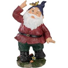 Garden Ornaments Northlight 11.25" Red & Green Gnome with Butterfly Garden