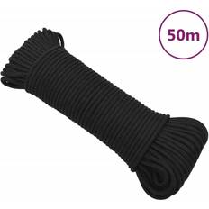 Bootsseil vidaXL Bootsseil Schwarz 4 mm 50 m Polypropylen N/A