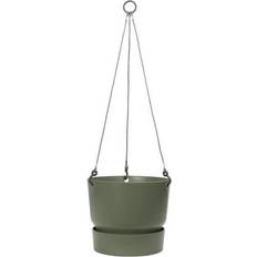 Elho Pot De Fleurs A Suspendre Greenville 24 - Extérieur Ø 23,9 x 20,3 cm - Vert Feuille