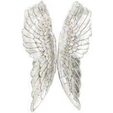 Plast Vægdekorationer Kare Design Vægdekoration Angel Wings Sølvfarvet Vægdekorationer