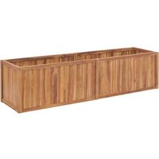 Raised garden planter vidaXL Solid Teak Wood Garden Raised Bed 200x50cm Flower Plant Pots