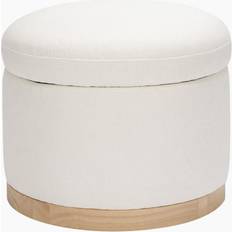 Gold Stools Babyletto Naka Storage Ottoman with Light Wood Base Greenguard Gold Performance Cream