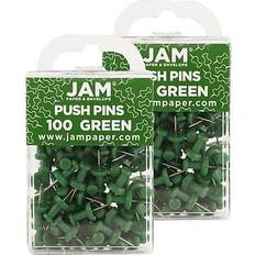 Green Paper Clips & Magnets Jam Paper Push Pins, 2