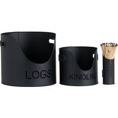 Black Felling Levers Hill Interiors Finish Logs And Kindling Buckets & Matchstick Holder