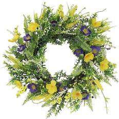 Purple Decorations Puleo International Artificial Floral Spring Mix Wreath Julepynt