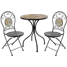Bistrosetit Comfort Garden Parvekesetti Morocco Pöytä 2 Tuolia Metalli Musta