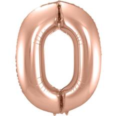 Oro Globos Numéricos Horror-Shop Folienballon Zahl 0 Rose Gold