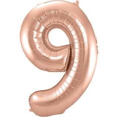 Globos Numéricos Horror-Shop Folienballon Zahl 9 Rose Gold