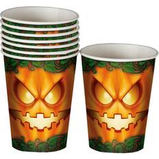 Halloween Paper Cups Horror-Shop Halloween Kürbis Party Becher 6 Stück kaufen