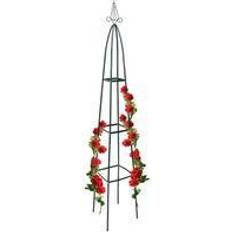 Relaxdays Obelisco Per Rampicanti a Piramide Per Piante Rose Edere Accessori da Giardino Acciaio Verde