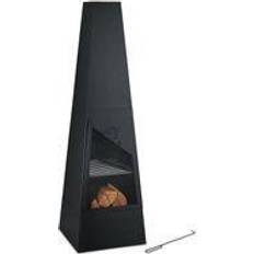 Hogueras Relaxdays Chimenea Exterior Con Barbacoa 149x44.5x44.5 cm