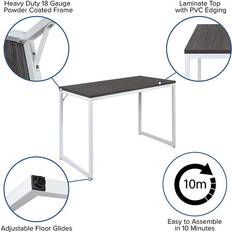 Furniture Flash Furniture Tiverton Industrial Writing Desk