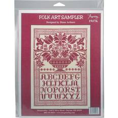 Folk Art Sampler Korsstygnskit 10 x 37.5 cm 14 Stycken