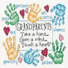 Cross Stitch Kits Needlework Kits Dimensions Dimensions 7" x 5" Grandparents Touch a Heart Counted Cross Stitch Kit