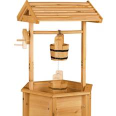 Fontane e Stagni da Giardino Relaxdays Pozzo Decorativo da Giardino 82x47x41 cm Naturale