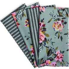 Rectangle Cloth Napkins Vera Bradley Cotton Set 2 Cloth Napkin Green, Pink