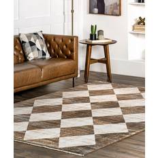 Carpets Nuloom Checkered Beige, Brown 96x120"