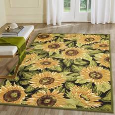 Black indoor outdoor rugs Liora Manne Sunflowers Indoor/Outdoor Black