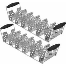 Gray Cutlery Blackstone Deluxe Stainless Steel Taco Rack with Handles 2-Pack Barbecue Cutlery 2