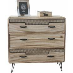 Dkd Home Decor Chest of Drawers Dkd Home Decor Natural Black Paolownia wood Chest of Drawer