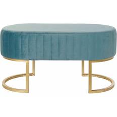 Gold Stools Dkd Home Decor 8424001829804 Blue Golden Metal Seating Stool