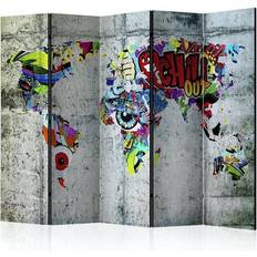 Multifärgade Rumsavdelare Arkiio Graffiti World Rumsavdelare 225x172cm