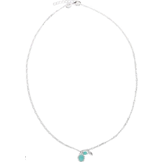 Turkis Halskæder Aqua Dulce Mila Necklace - Silver/Amazonite