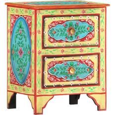 vidaXL Hand Painted Mango Bedside Table 30x40cm