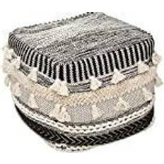 3D Lurex Noir Et Beige 45 x 45 Pouf 45cm