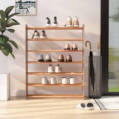 vidaXL Brown, 90 W Engineered Brown/Grey Shoe Rack