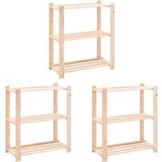 vidaXL Scaffali A 3 Livelli 3 pz 80x38x90 cm Massello Pino 150 kg Cod Mxl 48387 Scaffale