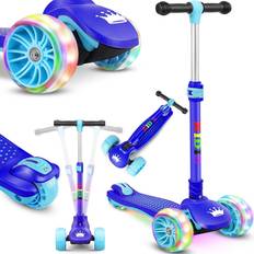 Kinder roller KIDIZ Roller Kinder Scooter X-Pro2 Dreiradscooter mit PU LED Leuchtenden Räder Kinderroller faltbar Tret-Roller höhenverstellbarer Cityroller Kinderscooter für Jungen Mädchen 3-12 Jahre