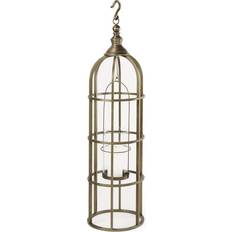 Gold Lanterns Mercana Gerson I Large Cage-Style Gold Metal Holder Lantern