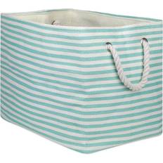 Turquoise Storage Boxes Design Imports DII, Woven Paper Bin, Collapsible,15x10x12", Pinstripe Aqua Storage Box